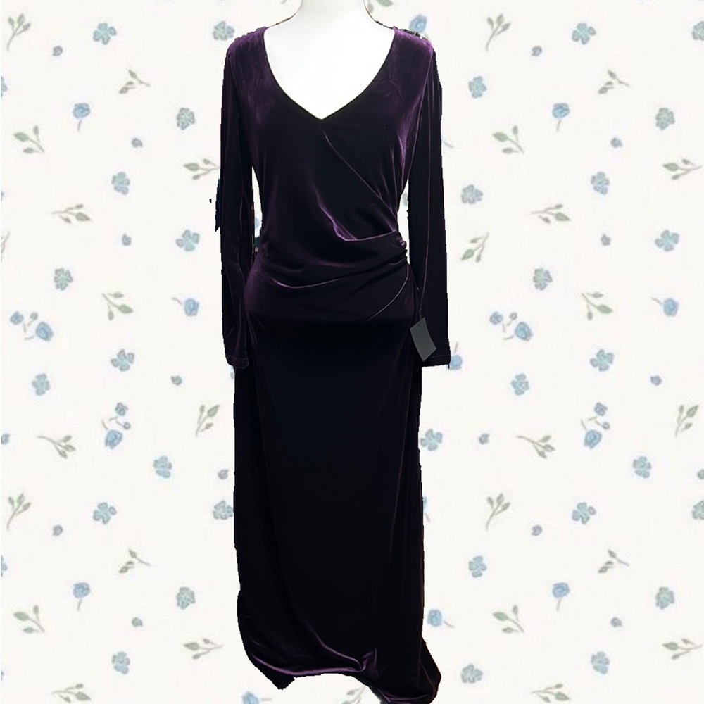 Witchy purple velvet maxi dress.